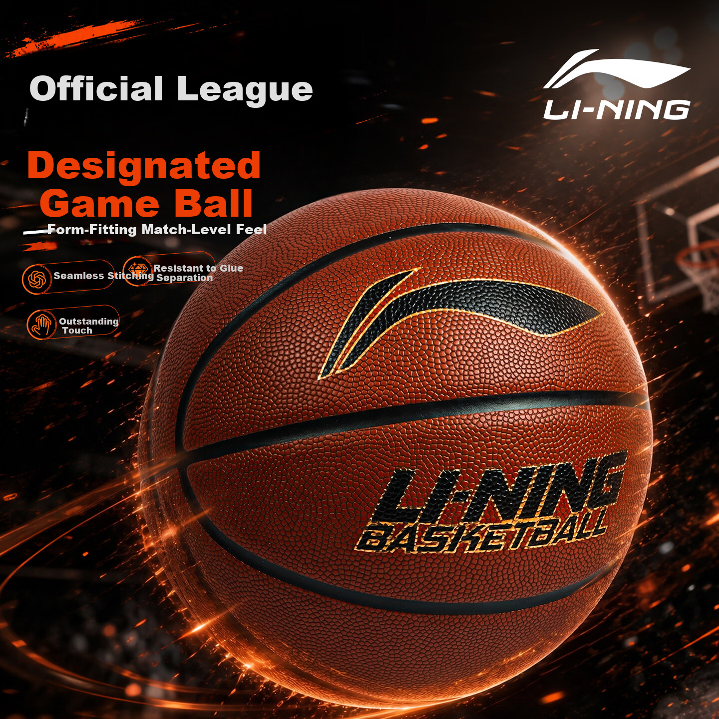 Li-Ning Basketball for Adults, Professional Competition Basketball for Middle School Students Aged 12-18, Outdoor Basketball Training for High School Entrance Exam, Gift for Boys