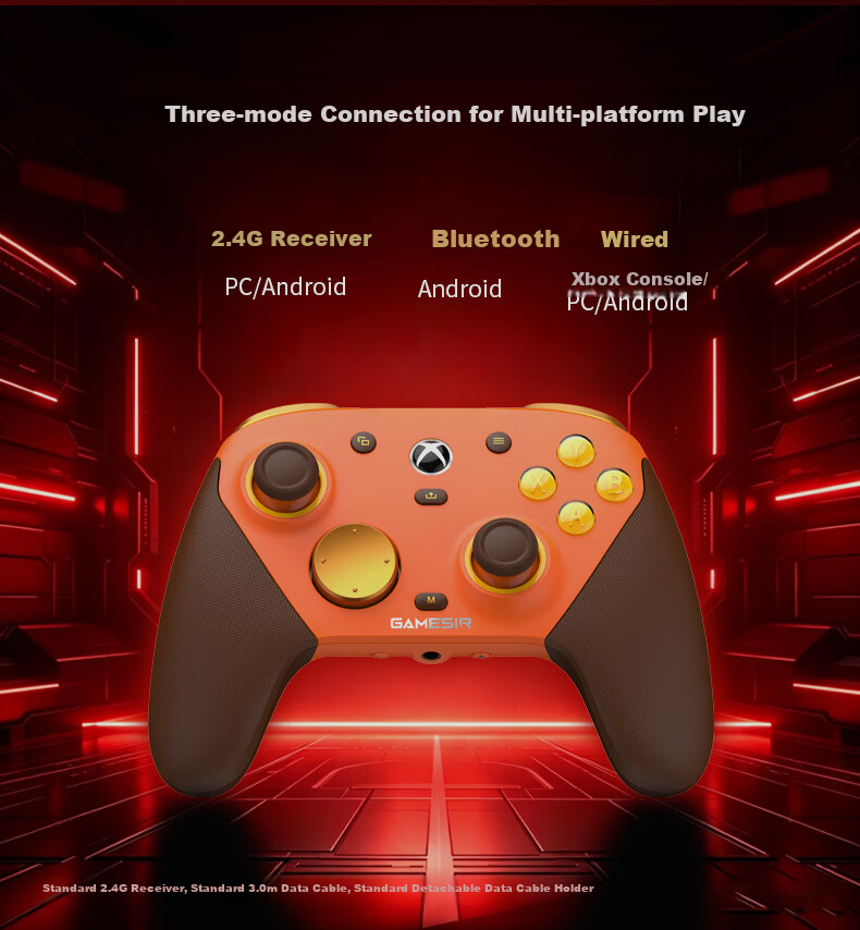 GAMESIR G7 Pro Microsoft Xbox Licensed Elite Wireless Gamepad TMR Joystick Motion Dual Trigger Four Motors with Dock Vibrant Orange Children's Day Valentine's Gift 7