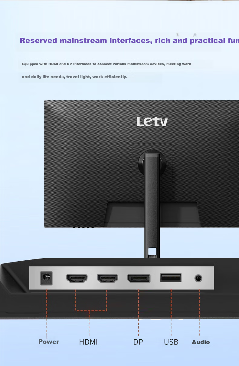 LeTV 27-inch 4K UHD Computer Monitor Office IPS Hard Screen LCD HDR 8bit Professional Color Accuracy Adjustable Height and Rotation Professional Design Low Blue Light Eye Protection 10