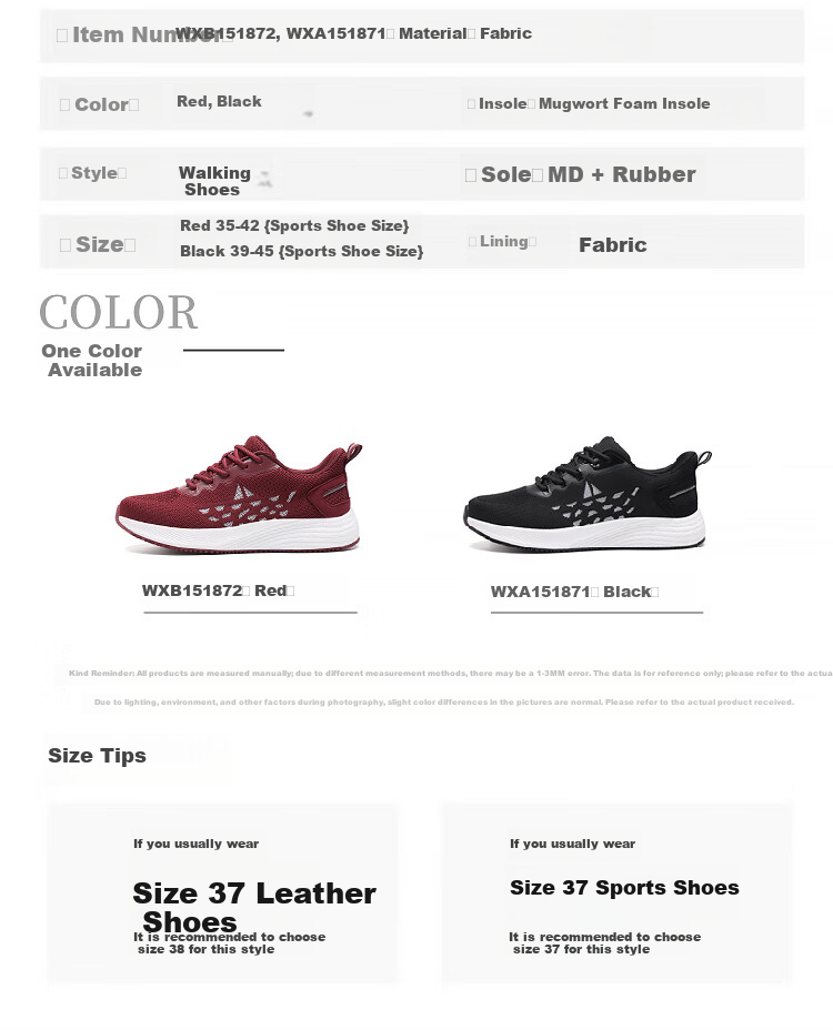 RED DRAGONFLY Women's Mesh Casual Shoes Qi Ji Red Versatile Travel Shoes Lightweight Running Sports Shoes WXB151872 Red Size 36 9