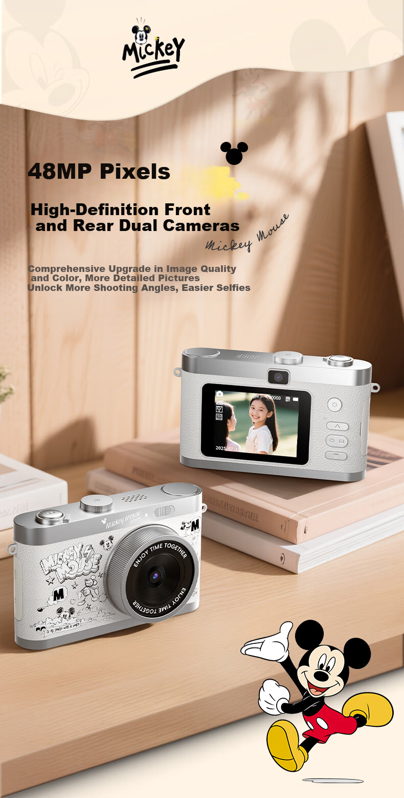 Disney Vintage CCD Camera Student Digital Camera New Instant Photo Video Camera New Year Birthday Gift 7