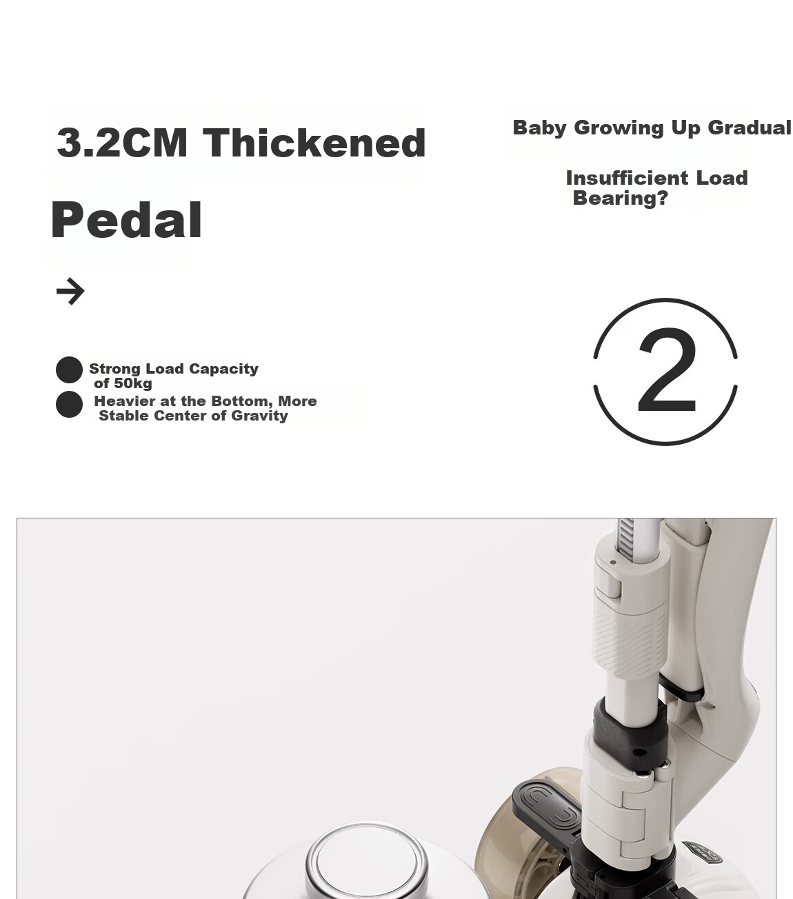 BEIESTATE Supreme Pro 7-in-1 Scooter Foldable Kids Scooter for Ages 1-3-6 Birthday Gift Mica Gray 11