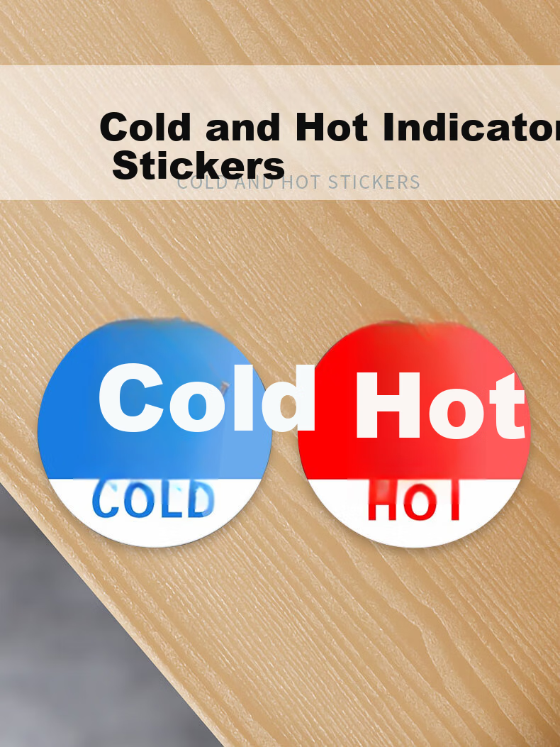 Yiju Changning Acrylic Hot and Cold Indicator Sign Sticker Hotel Faucet Reminder 5x5cm 5 Pairs Pack 1