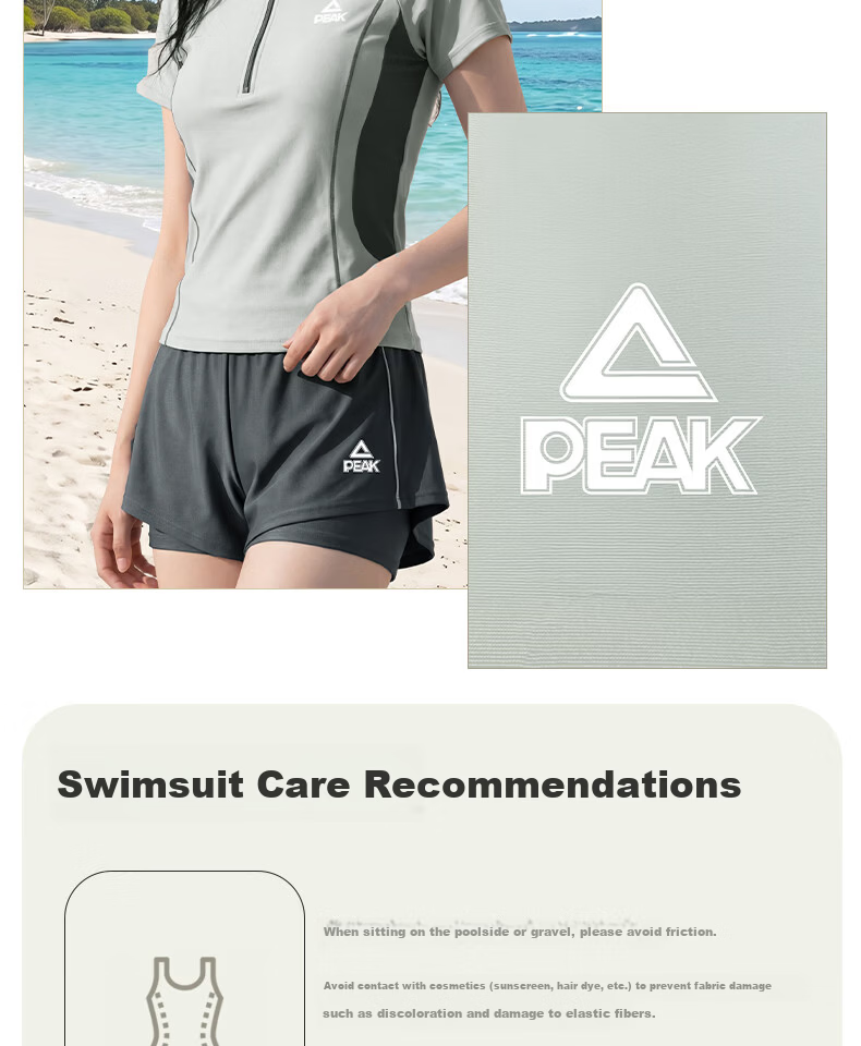Peak Women's Two-Piece Modest Plus Size Slimming Sports Swimwear for Hot Springs 13