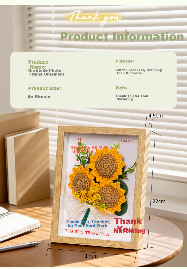 Kongsheng Thank You for Nurturing Bouquet Photo Frame Ornament Practical Gift for Teacher Birthday Present 3