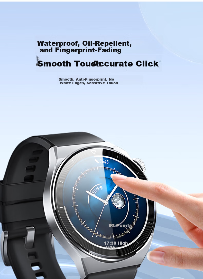 Smorss 2-Pack AR Anti-Reflective Screen Protector for Huawei Watch GT3 Pro 46mm Tempered Glass Film 6