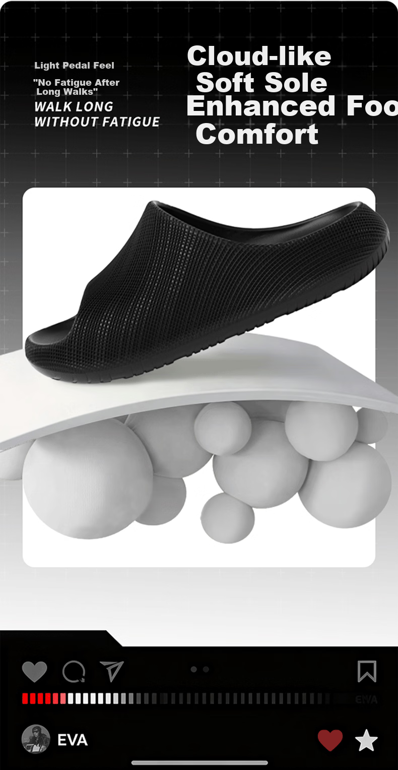 HIPANDA Men's Outdoor Slippers Sports Non-Slip EVA Thick Sole Cushioned Home Quiet Beach Women's Sandals 5