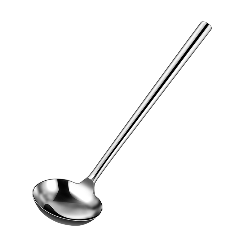FISDDIS Extra Thick Stainless Steel Stir Fry Ladle 8 Liang Steel Handle Commercial Cooking Spoon Long Handle Chef Soup Ladle Water Ladle Serving Spoon