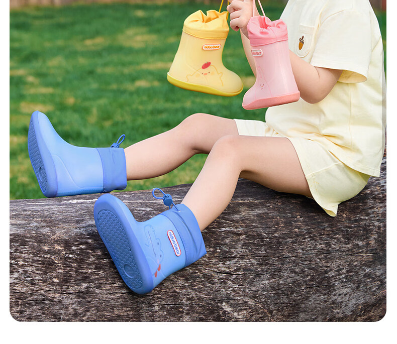 Nido Bear Kids Rain Boots Baby Non-Slip Waterproof Shoes Boys Girls School Shoes YX2601 Size 23 37