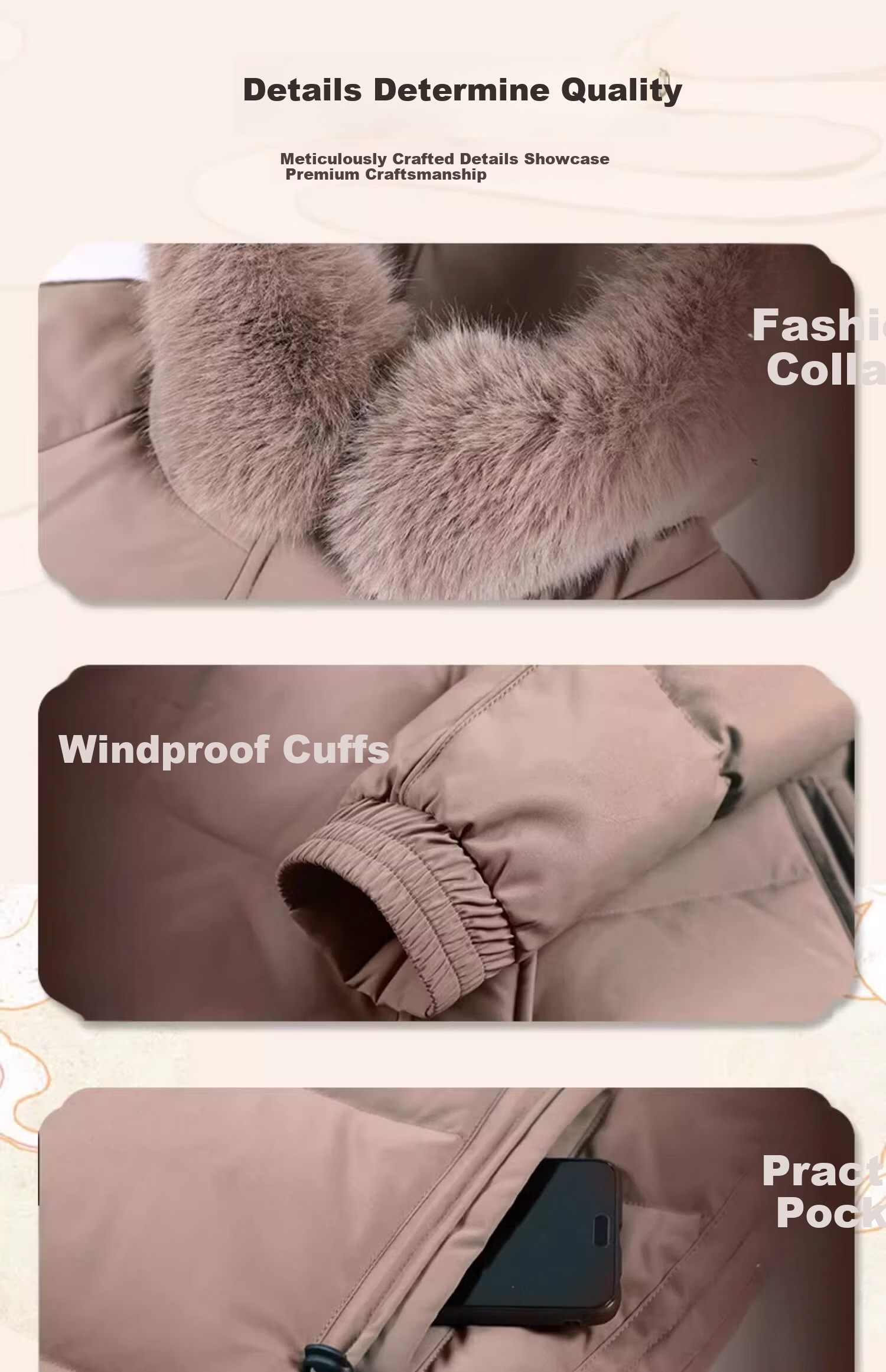 Qiufuluo Women's Winter Down Jacket with Genuine Fox Fur High-End Coat Middle-Aged and Elderly Fashionable Warm Clothing for 50s and 60s 6