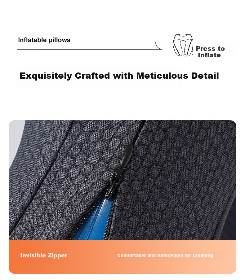 Tuban Inflatable U-Shaped Pillow Portable Press Long-Distance Travel Airplane Business Trip High-Speed Rail Inflatable Neck Pillow Cervical Protection U-Shaped Pillow Black 15