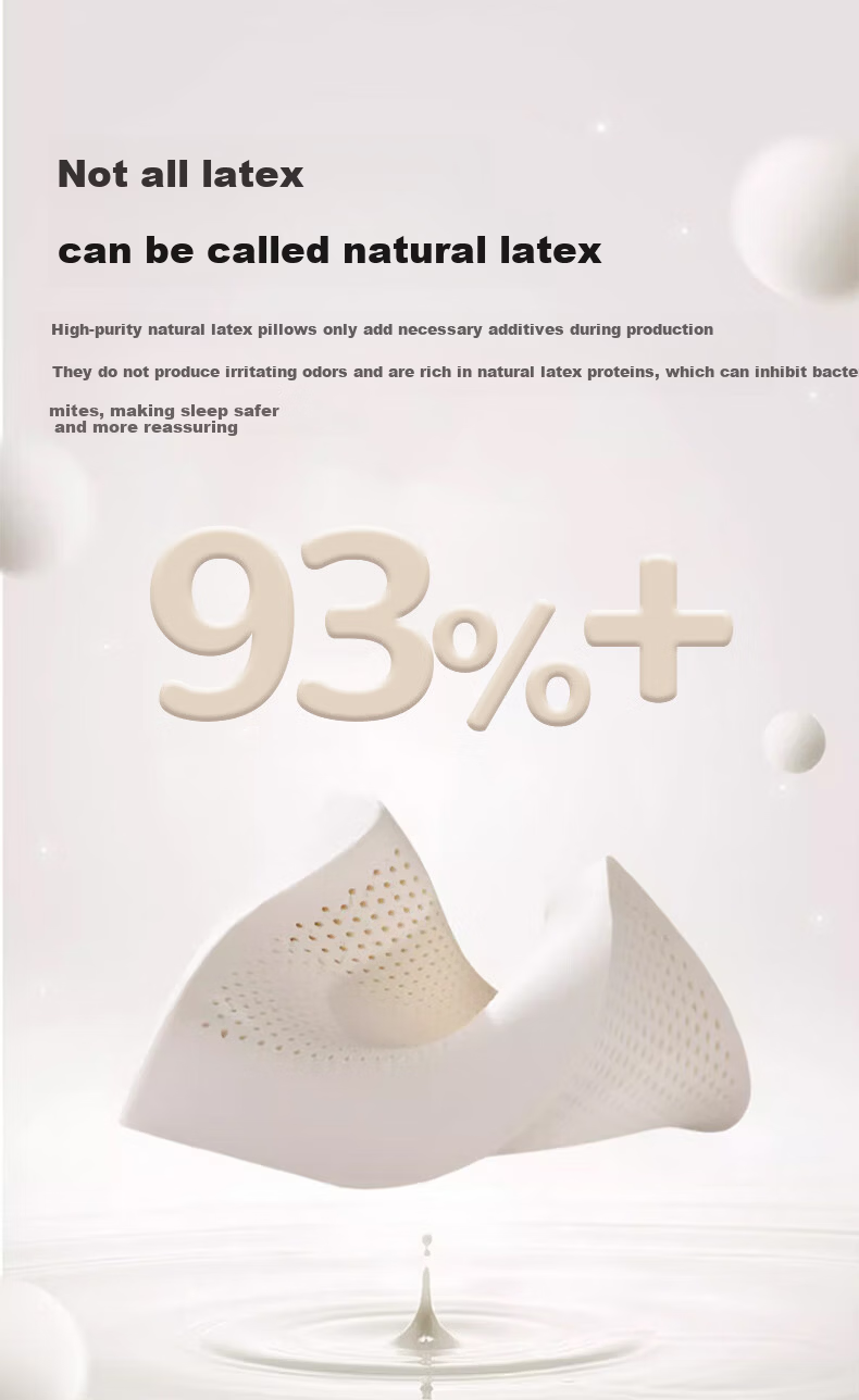 La Torretta Pure Latex Pillow, 93% Natural Latex, Imported from Thailand, Adult Cervical Spine Support Pillow Core, Wave Pillow, Medium Pillow 4