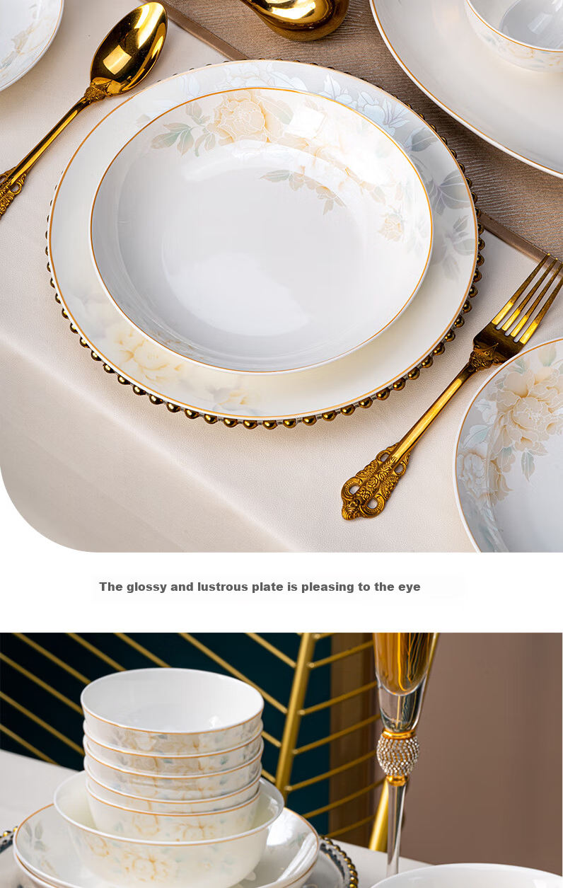 Ganyi Jingdezhen 78-Piece Dinnerware Set, Complete Bowl And Plate Set for Home Use, Chopsticks Included, Housewarming Gift 8