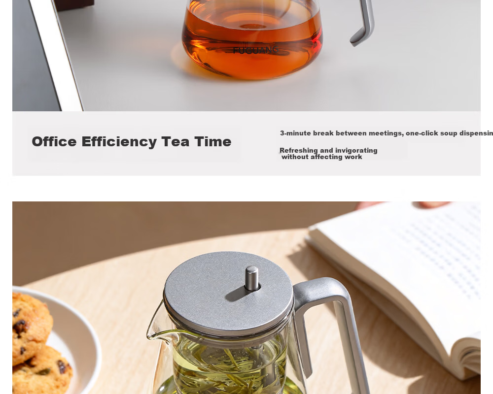 Fuguang Glass Tea Pot with Tea Infuser, Large Capacity Tea Brewing Cup 27