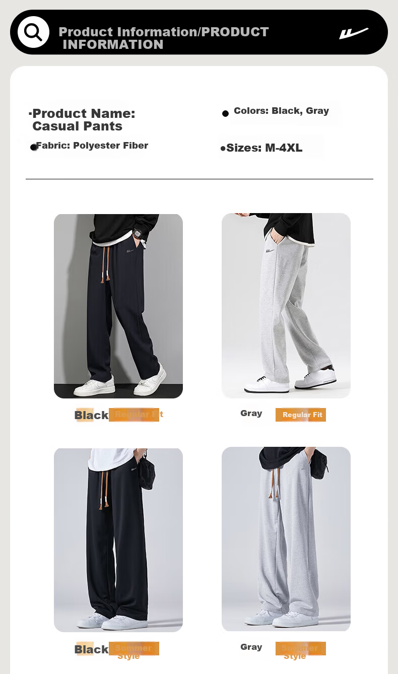 Warrior Pants, Summer Casual Trousers for Men, Lightweight And Loose-Fitting Straight-Leg Wide-Leg Pants, Versatile Sports Pants for Men in Summer 5