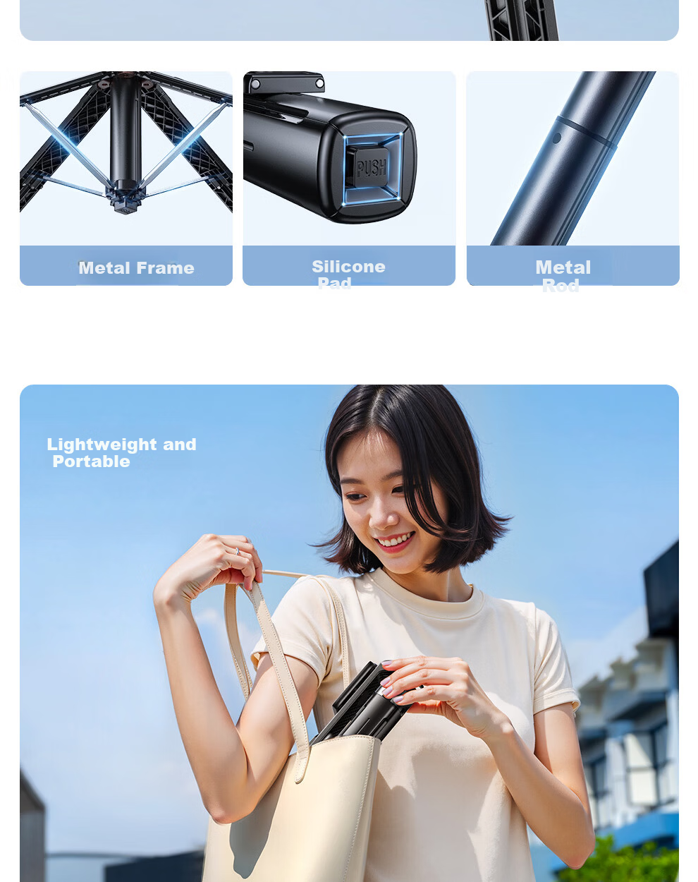 Xiaotian Mobile Phone Teleprompter Stand Live Streaming Tripod Portable Selfie Stick Floor Outdoor Selfie Tool Handheld Universal Vlog Shooting Phone Holder 15