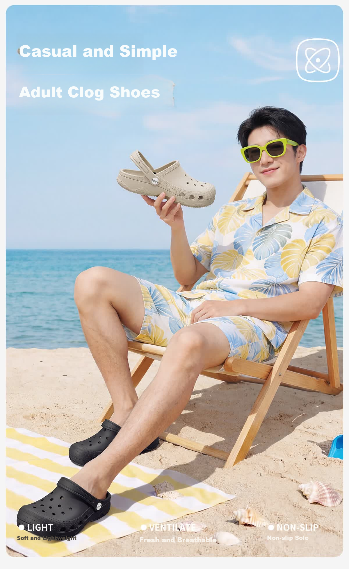 Big Size Men's EVA Breathable Anti-Odor Slip-On Clogs Non-Slip Thick Sole Outdoor Beach Water Shoes Arch Support Wide Fit 489 2