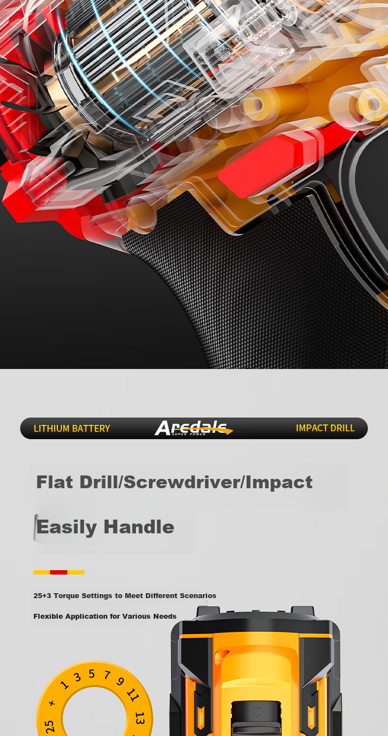 Aired Brushless Cordless Electric Drill Household Lithium Battery Electric Screwdriver Rechargeable Power Drill Handheld Drill Electric Tool 9