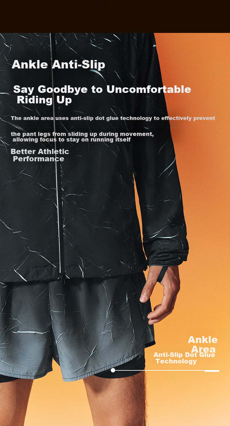 Xtep 2000KM PRO Men's Running Shorts Fake Two-in-One Breathable Quick-Dry Sports Training Five-Point Pants 8
