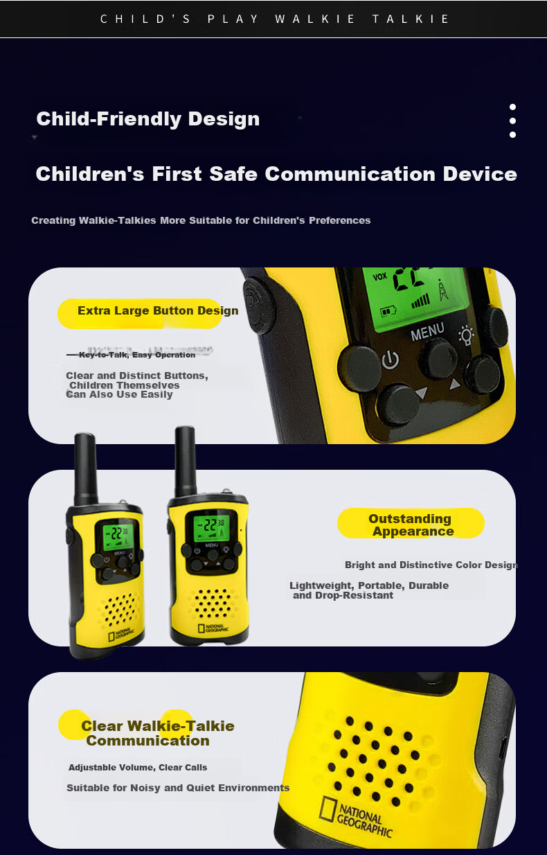 National Geographic Kids 6km Walkie Talkie Wireless Outdoor Toy Children's Day Gift 6