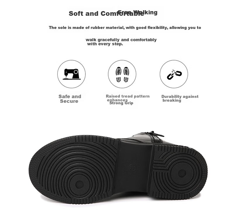 FUGUINIAO Women's Fleece-Lined Warm Martin Boots Autumn Winter Round Toe Chunky Heel Black Ankle Boots Single Lining Size 40 9
