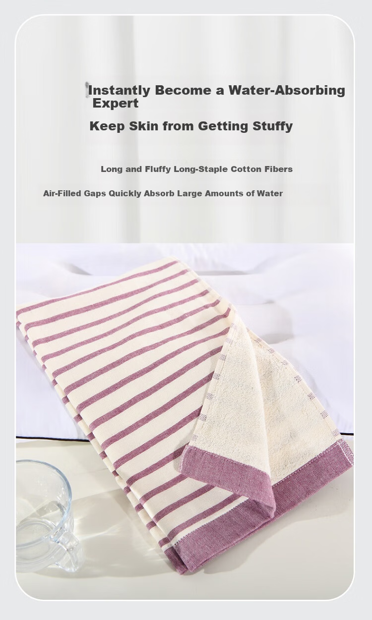 Matte Pure Cotton Pillowcase 5A Grade Copper Ion Antibacterial Gauze Pillow Towel 2-Pack Purple 50*80cm 150g Each 6