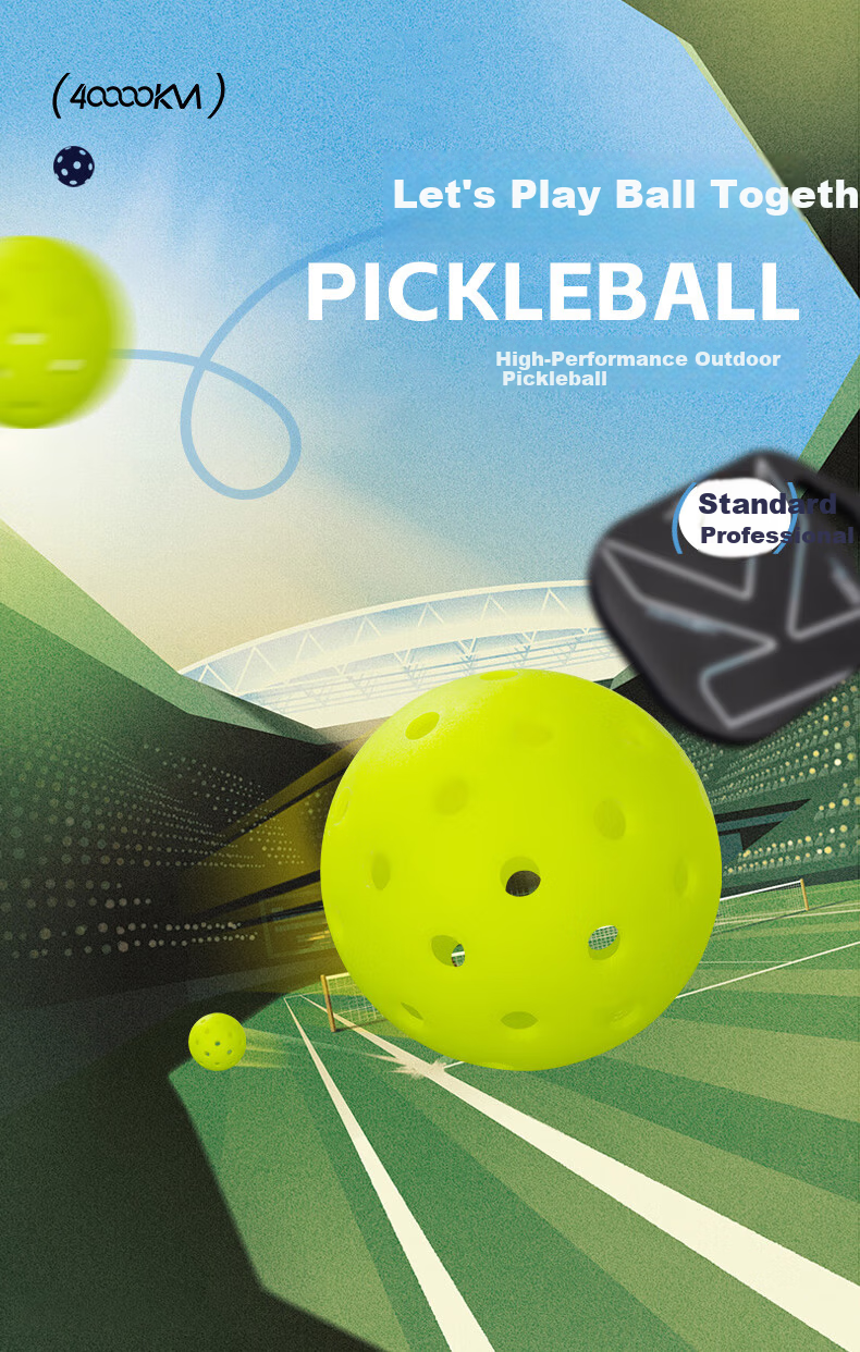 40,000 KM Pickleball Set Tournament-Grade Rotationally Molded Integrated Balls Indoor Outdoor Professional Competition 4-Pack 1