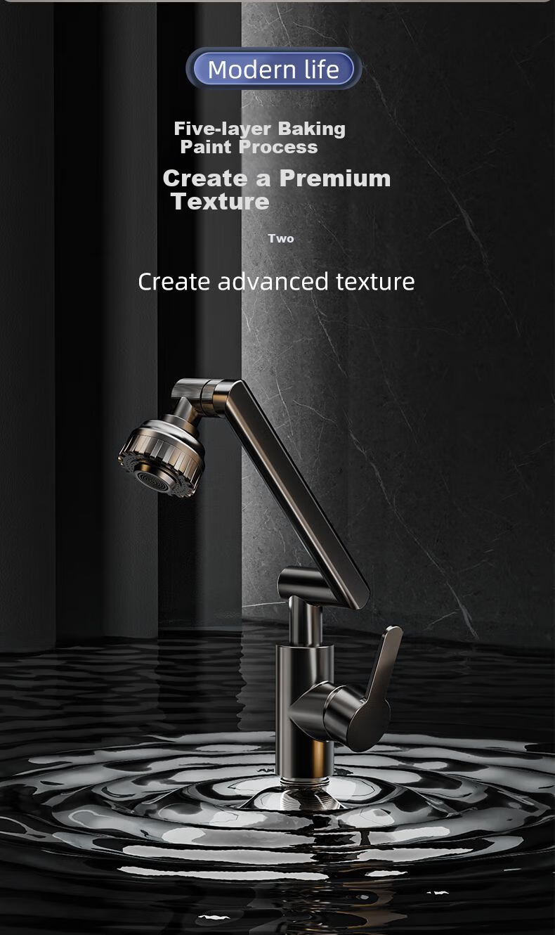 Baihan Faucet Basin Washbasin Faucet Bathroom Hot and Cold Two-in-One Mechanical Arm Basin Faucet 16