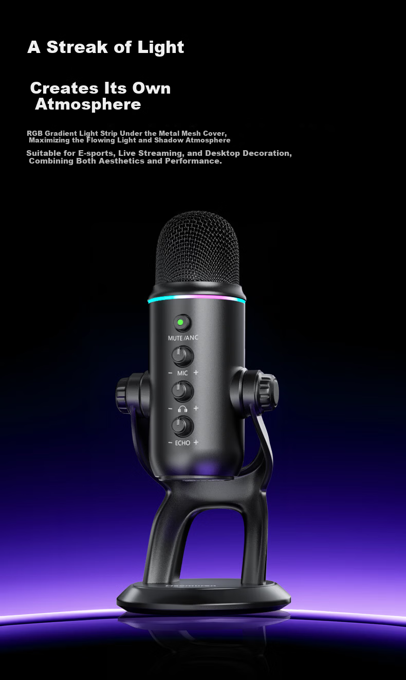 Good Shepherd USB Desktop Microphone Gaming Live Streaming Condenser Microphone for PC Mobile Karaoke Voiceover Noise-Canceling Recording Mic 9