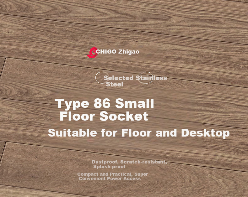 CHIGO Model 86 Concealed Embedded Ultra-thin Flush Waterproof Floor Socket Cover Multifunctional Stainless Steel 5-Hole Floor Socket Silver 2