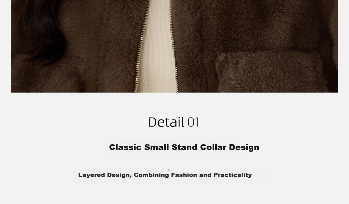 PinCai Women's Vintage Solid Color Short Fleece Jacket with Stand Collar P144U4008 7