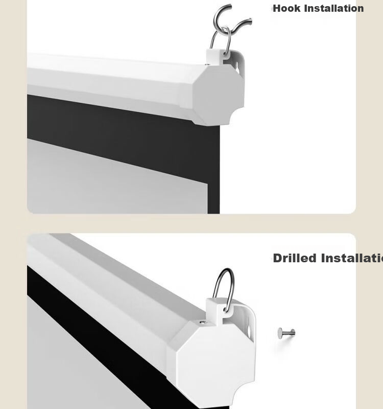 Ganyi HD Manual Self-Locking Projection Screen White Fiberglass C100 100-inch 16:9 for Home Office Education Hidden Ceiling Wall Mount Compatible with XGIMI, JmGO, Dangbei, Epson 21