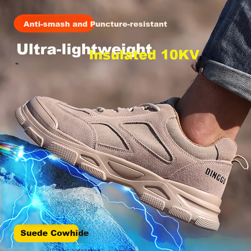Dinggu Men's Safety Work Shoes Four-Season Slip-Resistant Wear-Resistant Anti-Smash Anti-Puncture Steel Toe JD11822ZJ45