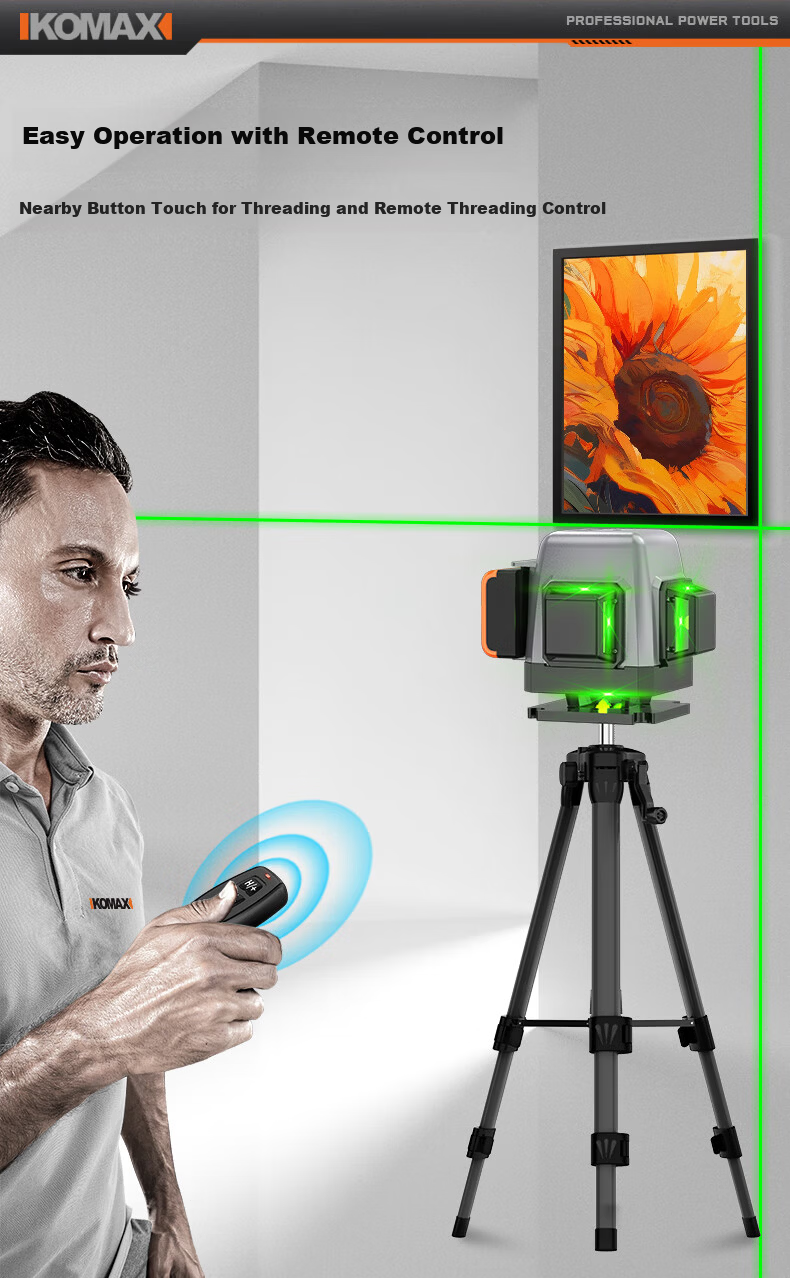 Comais Infrared Level High Precision Strong Light Auto Leveling Green Laser Outdoor Portable Wall-Mount Leveling Instrument 11