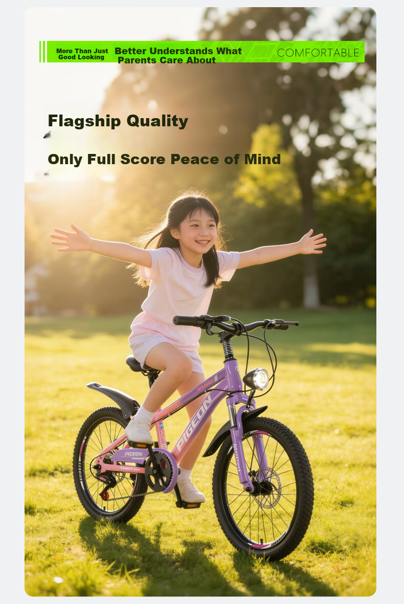 Feige Children's Bicycle TuoJie-T6 Mountain Bike Boys and Girls Student Pedal Bike Kids Bike Xingmang Pink Purple 7-Speed 20 Inch 7