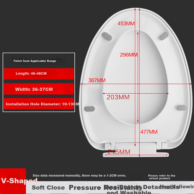 MICOE Toilet Seat Universal Household Water-Flushing Toilet Ring Accessories Squat Toilet Cover Plate Thickened Slow-Close Squat Toilet Seat Ring 3