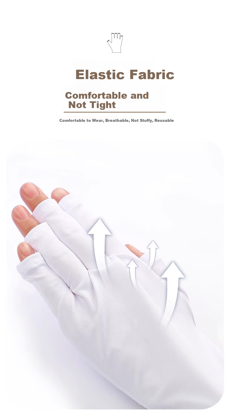 Morning Color Nail Gloves Sunscreen Tape Black Tape UV Light Radiation Protection Half Finger Gloves 4
