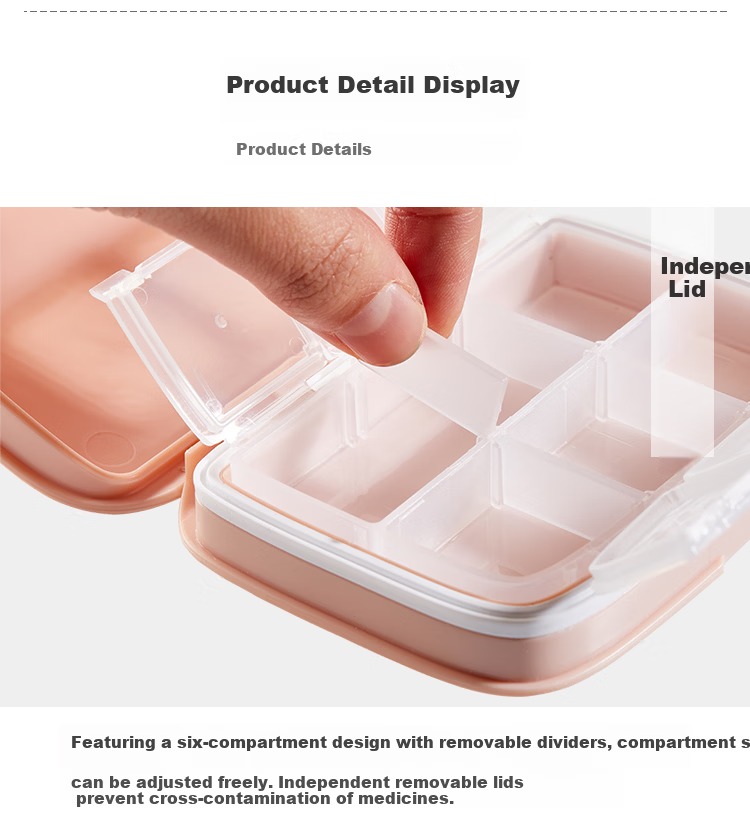 Daisy Leaf Portable Small Pill Box, Daily Light-Proof Pill Organizer, Mini Personal Medicine Storage Container, Moisture-Proof Compartment Box 6