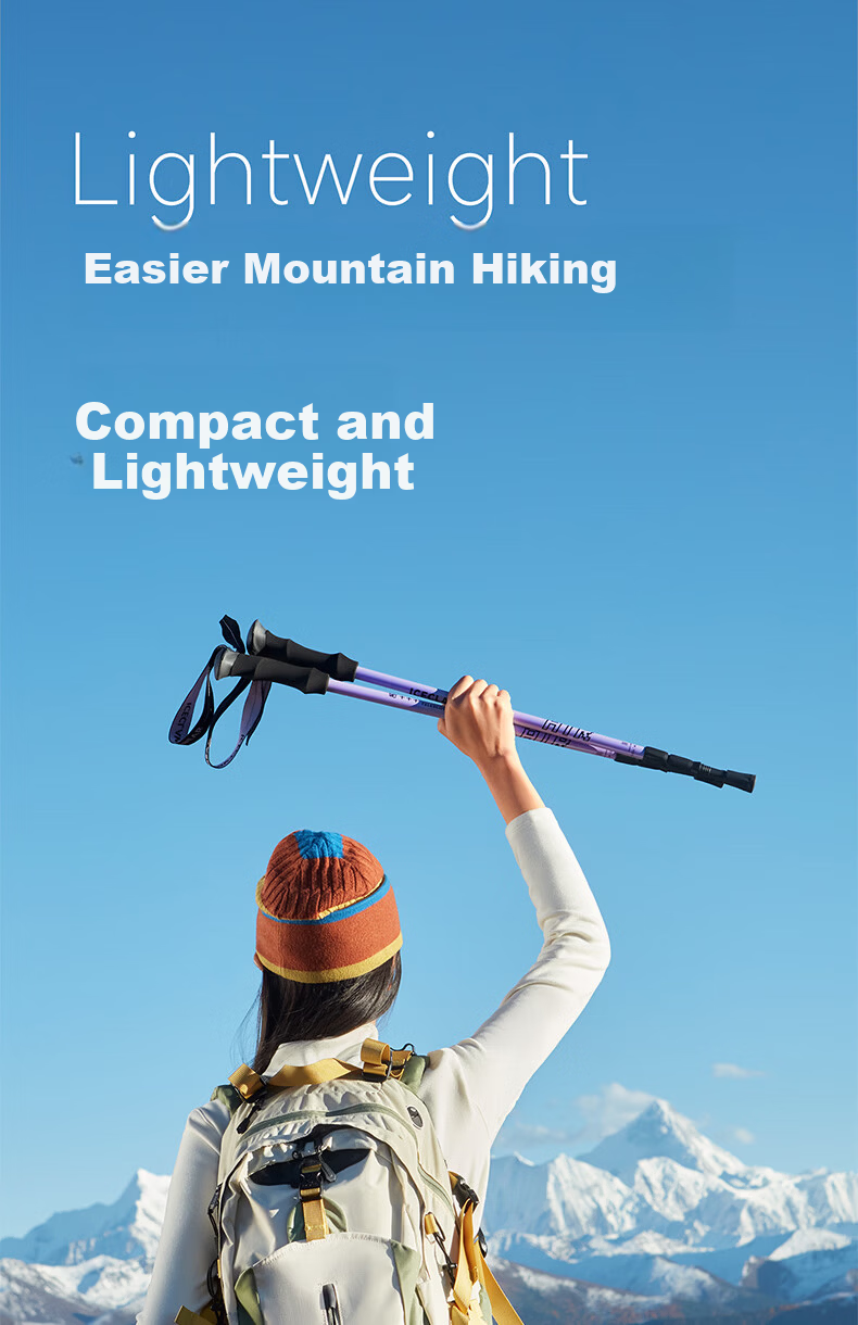 Tuteng Outdoor Hiking Pole Multifunctional Telescopic Walking Stick Ultra-Light Self-Defense Cane Mountain Climbing Staff Professional Trekking Gear 7
