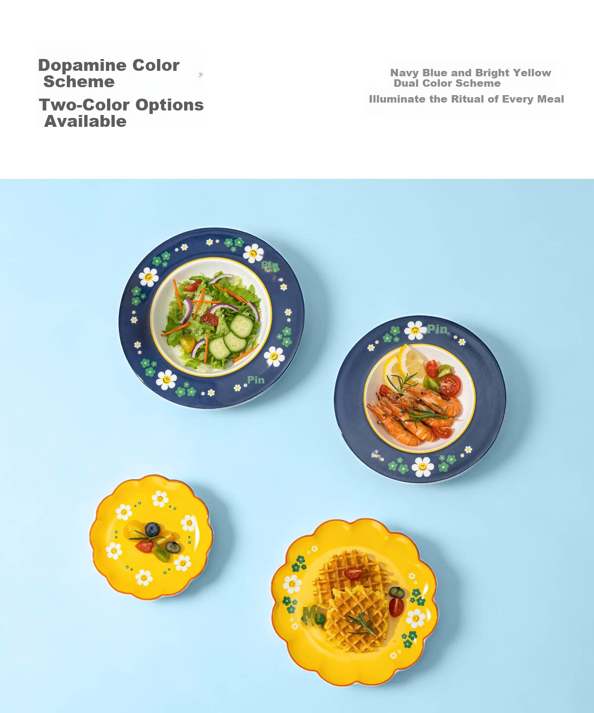 GLASSLOCK & wigglewiggle Co-branded Bone China Cartoon Edge High-Value Microwave and Oven Safe Dinner Plate Gift Box Set 4