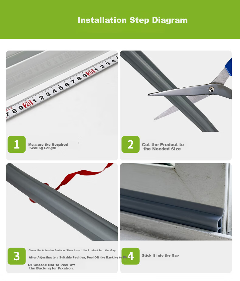 JiaDu Window Seal Strip Windproof Door and Window Gap Seal Strip Anti-Collision Window Insulation Soundproof Windproof Strip 13
