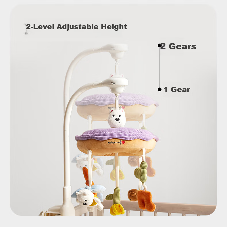 Babycare Newborn Crib Mobile Wind Chime Baby Crib Rattle Soothing Sleep Aid Birthday Gift Baby Hanging Rechargeable Toy 8