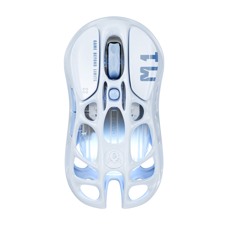 Gravity Planet Cocoon Wireless/Wired Bluetooth Gaming Mouse Tri-Mode Lightweight Hollow Long Battery Life RGB Office Desk Blue