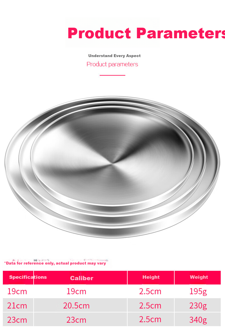 MAXCOOK 304 Stainless Steel Plate Dish, Deep Bowl 16cm, Thickened And Widened, Drop-Resistant MCWA4182 8