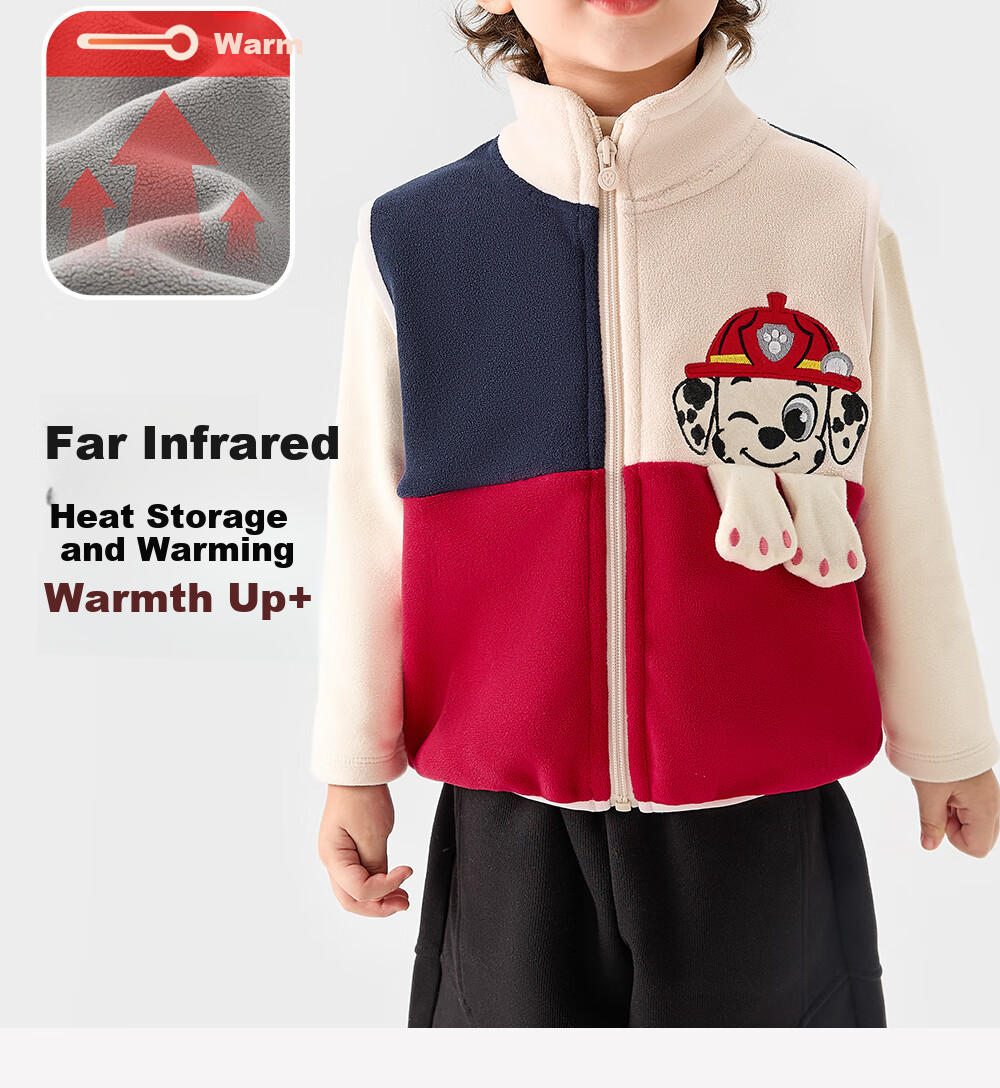 PAW PATROL Kids Fleece Cartoon Vest Baby Sleeveless Jacket Toddler Waistcoat Red 120 9