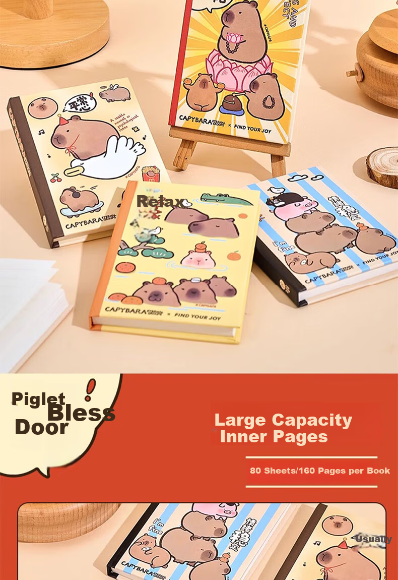 Youth Companion Pocket Notebook 64K Portable Stationery Capybara 8-Pack Gift Ins Stylish Mini Journal Vocabulary Notebook 2