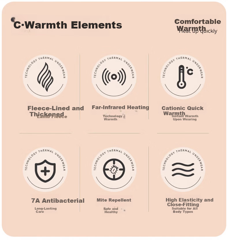 LangSha Men's Thermal Underwear Set Fleece Lined Thickened Lambswool 7A Antibacterial Mite-Resistant Mid-High Collar Windproof Autumn Shirt and Pants Set 3