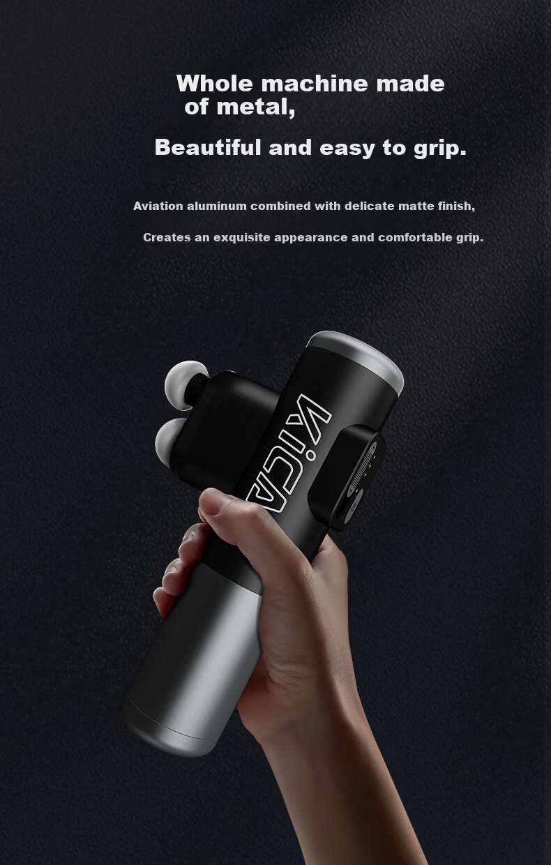 KICA K3 Professional Dual-Head Fascia Gun Muscle Massager Smart Fitness Training Neck Fascia Device Mini Silent Home Use Advanced Gray 6