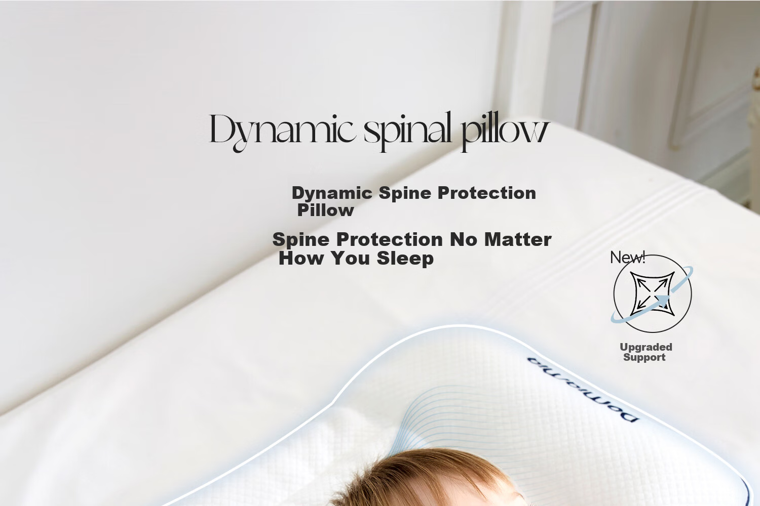 DOMIAMIA Children's Pillow Baby Pillow for Infants 3-6 Years Anti-Mite Breathable Toddler Zoned Spine Support Pillow 1