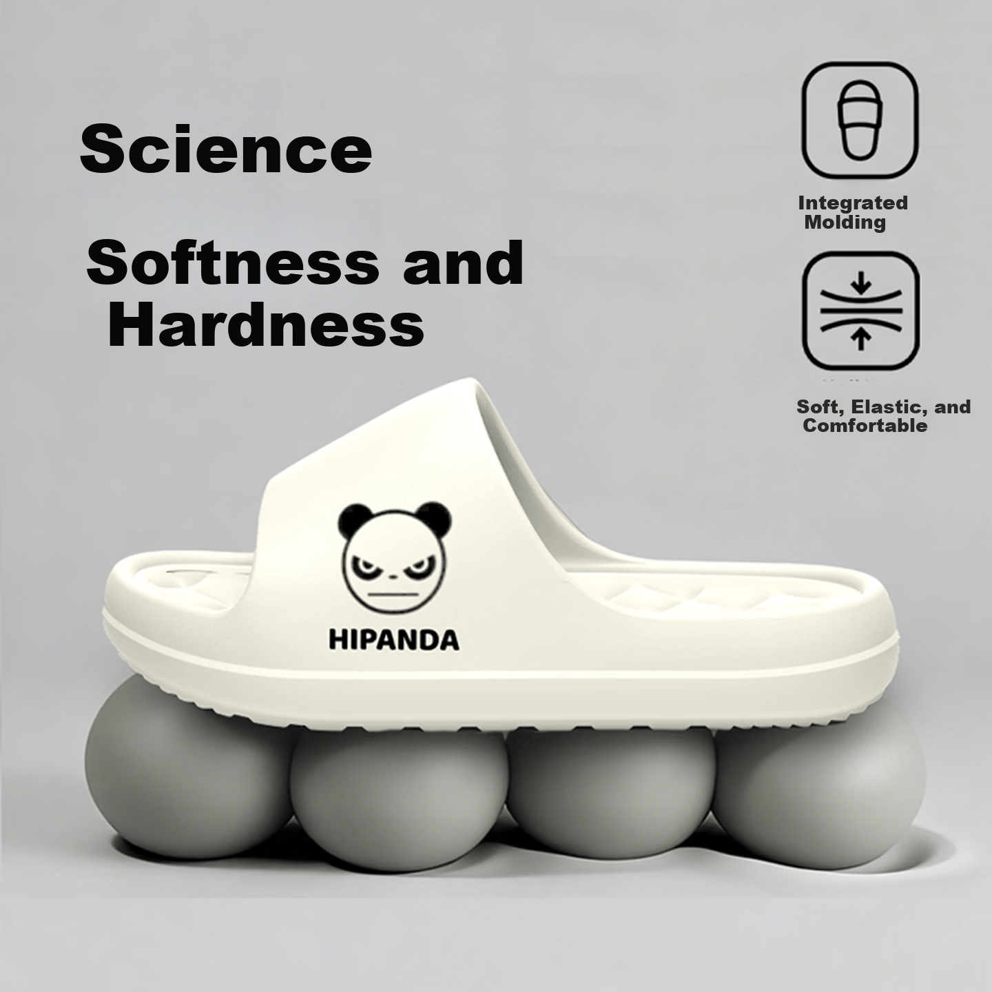 HIPANDA Lightweight Slippers Men's Home Non-Slip Wear-Resistant Thick Sole Comfortable Women's Sandals Off-White Size 44-45